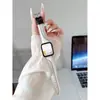 Correa de Reloj Auténtica de Cuero Genuino Tejido Plano Bloque de Color Oficial Compatible con Apple S12 S11 Huawei Fit5 GT7 Xiaomi Wristband