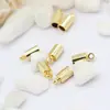 Accesorios para pendientes DIY tapa de cierre de collar de oro real de 14 quilates material hecho a mano tapa colgante borla tapa pequeña cubiertas fabricantes mayorista