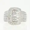 Huajie Comércio Exterior Novo Estilo Anel Luxuoso Exagerado Conjunto de Anéis de Strass Feminino Anel Europeu e Americano Anel de Casamento Feminino