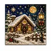 Pintura de Diamante com Pérolas de Natal 5D DIY Feito à Mão Pintura Decorativa com Strass Tema de Natal Casa Festival Pintura de Parede