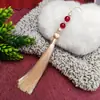 Yixiangfei 10cm borla con borlas y cuentas marcapáginas ropa infantil sombrero colgante manualidades cheongsam adornos para hombros de nube