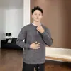 Sudadera de dos piezas con media cremallera y cuello redondo para hombre, para primavera, otoño e invierno, moderna, a la moda, versátil, adelgazante, holgada y casual
