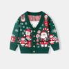 2026 Novo Outono e Inverno Crianças Natal Desenho Animado Velho Homem Jaqueta Suéter para Meninos e Meninas Bebê Cardigan Tricotado Roupa Exterior