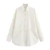 Productos nuevos transfronterizos 2024 estilo europeo y americano para mujer comercio exterior al por mayor ZRA en stock decoración de doble bolsillo estilo festivo camisa abrigo