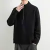 Recomendação Mais Vendida: Suéter Clássico e Elegante com Gola Alta e Zíper, Tricô Oversized de Caimento Solto