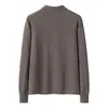 Suéter de Punto para Mujer de Estilo Nuevo, Cuello de Solapa, 12 Puntos, Hombro Liso, Recto, Invierno, Color Sólido, Cachemir, Botón de Diamante