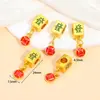 Colgante de Esmalte Chapado en Oro de Aleación Estilo Chino Mahjong León Cuentas Espaciadoras Colgante Accesorios de Cuentas para Pulsera Collar DIY Hecho a Mano