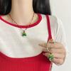 Regalo de Navidad exquisito collar de árbol de Navidad hecho a mano con cuentas cadena de cuentas brillantes para niños accesorios colgantes