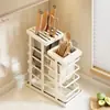 Estante de Almacenamiento para Cuchillos de Cocina para Encimera del Hogar, Soporte Multifuncional para Cuchillos y Palillos, Soporte Integrado para Cuchillos con Estante de Almacenamiento con Drenaje