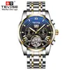 Reloj de Negocios Suizo Tevise Reloj Mecánico para Hombre Impermeable Tourbillon Correa de Acero Reloj para Hombre Reloj Mecánico Tourbillon