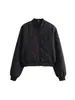 Comercio Exterior Transfronterizo Spot Invierno 2025 Chaqueta Corta de Algodón con Cuello Redondo para Mujer Chaqueta Bomber para Mujer