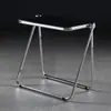 Cadeira Dobrável Transparente de Designer Nórdico para Casa com Encosto Cadeira de Jantar Popular na Internet Moderna Simples de Metal Acrílico PC