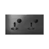 Serie de trefilado de aluminio L77 transfronteriza Interruptor de reinicio Punto Negro Panel de enchufe de Hong Kong británico Instalación empotrada estándar británico