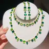 Set de Pulsera y Collar con Pendientes Cuadrados de Circonita y Forma de Gota de Agua de Tres Piezas Lujo Ligero Nicho Sentido de Alta Gama Accesorios de Cadena para la Clavícula Mujer