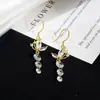 Pendientes de Borla con Mariposa Tachonados de Diamante de Zirconia de Oro Real Chapado en Cobre 2026 para Mujer, Estilo de Diseño Romántico de Nicho, Elegante Joyería para Orejas