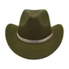 Nuevo Sombrero de Jazz Retro de Sentido Avanzado Suministro Directo Transfronterizo Europeo y Americano Sombrero de Vaquero Occidental Estilo Étnico Sombrero de Fieltro de Xizang