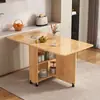 Mesa de Jantar Dobrável de Madeira Maciça Mesa de Jantar para Apartamento Pequeno Mesa de Jantar Retangular Móvel Multifuncional Simples para Comer Uso Doméstico