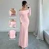 2026 Nuevo Otoño Transfronterizo de Un Hombro Moda Adelgazante Temperamento Socialité Sexy Vestido de Cadera Envuelta Ropa para Mujer