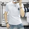 Camiseta masculina de manga curta Explosions 2025, nova marca da moda verão, moda casual masculina, estampada, slim fit, meia manga, gola redonda