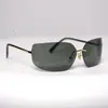 2024 nuevas gafas de sol sin montura con borde marrón vintage para mujer, personalidad, protector solar, montura grande, gafas de sol Y2K, anti-ultravioleta-