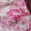 Vestido de seda con flores en relieve rosa brillante para mujer, tejido jacquard, vestido de primavera y otoño, bolso de industria pesada teñido en hilo, tela hermosa