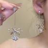 "Estrella Oculta en la Luna" Diseño de Nicho Pendientes Largos de Borla con Estrella ~ También Hay Clip para Oreja Hermana Chong ~
