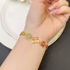 Nuevo Pulsera de Oro Arenado Vietnamita Estilo Chino, Mariposa de Goteo de Aceite Estilo Palacio, Pulsera Antigua de Oro Arenado, Joyería Retro Duradera