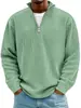 Camiseta Polo de Pana de Manga Larga con Cuello Alto y Cremallera, Estilo Nuevo de Venta Caliente Europea y Americana para Otoño e Invierno, Sudadera para Hombre en 8 Tallas y Diez Colores