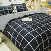 Conjunto de Quatro Peças de Lençóis e Capas de Edredom de Algodão Lavado para Dormitórios Universitários, Conjunto de Roupa de Cama de Três Peças para o Verão, Não 100% Algodão, Algodão Puro