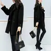 Moda Joker Pequeño Abrigo de Lana para Mujer 2024 Otoño e Invierno Nuevo talla grande Holgado Adelgazante Abrigo de Longitud Media