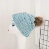 Chapéu de tricô com ponto de bolinha inverno quente bola de lã boné de lã boné monocromático atacado chapéu de curling ao ar livre