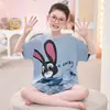Pijama Infantil, Ropa de Verano Fina de Algodón para Niñas con Aire Acondicionado, Modelo 2026 Conjunto de Dos Piezas Casual de Manga Corta para Casa
