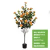Árvore de Camélia de Planta Verde Simulada Transfronteiriça para Piso de Sala de Estar Interna, Planta Rosa Artificial de Chão, Vasos, Enfeites de Decoração de Casamento