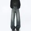 Roupas Masculinas Fengshe / Nova Coleção Primavera e Outono Jeans Pesado Versátil de Comprimento Total Estilo Americano High Street para Homens e Mulheres, Corte Solto com Leve Flare