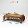 Base de Bonsái de Piedra Falsa Talla Madera de Ala de Pollo Base Rectangular Estatua de Buda Ceremonia del Té Adornos para Acuario Base Sólida de Madera y Piedra