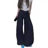 Jeans de Talla Grande Estilo Americano Retro Oscuro para Mujer Primavera Cintura Alta Pierna Ancha Pantalones Sueltos Versátiles Abertura de Pierna Grande Pantalones Largos hasta el Suelo