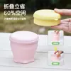 Taza plegable para viajes al aire libre, lavable, resistente a altas temperaturas, tamaño de bolsillo, portátil, con tapa, taza de agua comprimible, taza de cepillo de dientes de silicona de grado alimenticio
