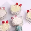 Nuevo Estilo Full Diamond Simple Gato Kt Agujero Recto Cuentas Sueltas DIY Llavero de Teléfono Cadena de Bolso Accesorios Venta al por Mayor