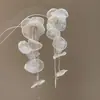 Pendientes de Flor de Tela para Jardín de Monet Super Hada Dulce Temperamento Pendientes Versátiles Moda Alto Sentido de Gama Pendientes Nicho para Mujeres