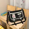 Bolsa transversal color block minimalista estilo coreano: grande capacidade, moderno, leve, versátil e adequado para estudantes, para ir ao trabalho e carregar livros extras