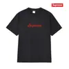 Camiseta de Algodão Pesado Moda Americana Transfronteiriça Estampa de Letras Supreme Corte Box Gola Redonda Manga Curta Unissex Solta Casual para Homens e Mulheres