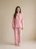 Personalización del Fabricante Ropa de Casa de Doble Capa de Gasa Modal de Manga Corta y Pantalón Largo, Pijama de Gasa de Manga Larga para Pareja Primavera-Verano