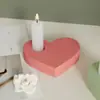 Zongbo Yeso Aromaterapia de Silicona Vela Corazón Base de Mesa Molde de Silicona Vela Fina con Forma de Corazón Molde para Portavelas DIY