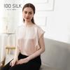 Transfronterizo Nuevo 19 MMI 100 camiseta de seda de morera para mujer cuello redondo jersey temperamento suelto seda manga corta venta al por mayor