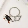 Temporada de formatura chapéu de bacharel tag de flor de livro chaveiro estudante exame de admissão à faculdade presente comemorativo pingente de bolsa criativo