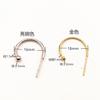 Chapado al vacío oro 18K arete tipo C aretes de acero de titanio accesorios para joyería DIY hebilla de oreja multi-especificación