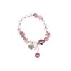 Moda Estilo Coreano Pulseira de Cristal Morango Coreana Joia Cobre Pérola Galvanizado Zircônio Pulseira Elástica