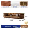 Sofá minimalista italiano con forma de nube, piel encerada al aceite, sofá de piel estilo retro, nuevo modelo 2026, adecuado para salas de estar y apartamentos pequeños con estética vintage