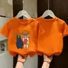 Camiseta de Manga Corta de Algodón Puro para Niñas, Estilo Nuevo de Verano, Top Lindo con Estampado y Cuello Redondo, Camiseta Básica Cómoda y Amigable con la Piel para Niños