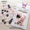 Decoraciones mixtas de lazo para uñas clásicas japonesas y coreanas resina cinta larga y corta color blanco y negro lindo moño de mariposa